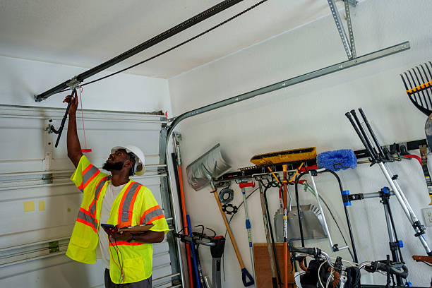 Professional Garage Door Installation technician working in Putney, GA